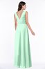 Modest A-line V-neck Sleeveless Floor Length Ribbon Plus Size Bridesmaid Dresses