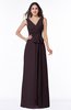 Modest A-line V-neck Sleeveless Floor Length Ribbon Plus Size Bridesmaid Dresses