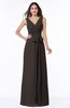 Modest A-line V-neck Sleeveless Floor Length Ribbon Plus Size Bridesmaid Dresses