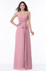 Modest A-line V-neck Sleeveless Floor Length Ribbon Plus Size Bridesmaid Dresses