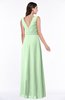 Modest A-line V-neck Sleeveless Floor Length Ribbon Plus Size Bridesmaid Dresses