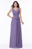 Modest A-line V-neck Sleeveless Floor Length Ribbon Plus Size Bridesmaid Dresses