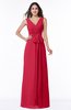 Modest A-line V-neck Sleeveless Floor Length Ribbon Plus Size Bridesmaid Dresses