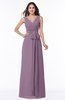 Modest A-line V-neck Sleeveless Floor Length Ribbon Plus Size Bridesmaid Dresses