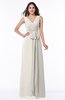 Modest A-line V-neck Sleeveless Floor Length Ribbon Plus Size Bridesmaid Dresses