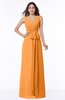 Modest A-line V-neck Sleeveless Floor Length Ribbon Plus Size Bridesmaid Dresses