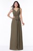 Modest A-line V-neck Sleeveless Floor Length Ribbon Plus Size Bridesmaid Dresses
