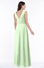 Modest A-line V-neck Sleeveless Floor Length Ribbon Plus Size Bridesmaid Dresses