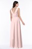Modest A-line V-neck Sleeveless Floor Length Ribbon Plus Size Bridesmaid Dresses