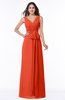 Modest A-line V-neck Sleeveless Floor Length Ribbon Plus Size Bridesmaid Dresses