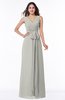 Modest A-line V-neck Sleeveless Floor Length Ribbon Plus Size Bridesmaid Dresses