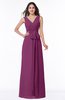 Modest A-line V-neck Sleeveless Floor Length Ribbon Plus Size Bridesmaid Dresses
