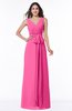 Modest A-line V-neck Sleeveless Floor Length Ribbon Plus Size Bridesmaid Dresses