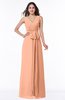 Modest A-line V-neck Sleeveless Floor Length Ribbon Plus Size Bridesmaid Dresses