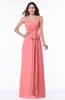 Modest A-line V-neck Sleeveless Floor Length Ribbon Plus Size Bridesmaid Dresses
