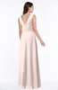 Modest A-line V-neck Sleeveless Floor Length Ribbon Plus Size Bridesmaid Dresses