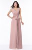 Modest A-line V-neck Sleeveless Floor Length Ribbon Plus Size Bridesmaid Dresses