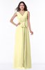 Modest A-line V-neck Sleeveless Floor Length Ribbon Plus Size Bridesmaid Dresses