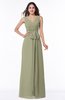 Modest A-line V-neck Sleeveless Floor Length Ribbon Plus Size Bridesmaid Dresses