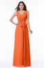 Modest A-line V-neck Sleeveless Floor Length Ribbon Plus Size Bridesmaid Dresses