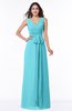 Modest A-line V-neck Sleeveless Floor Length Ribbon Plus Size Bridesmaid Dresses