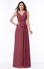 Modest A-line V-neck Sleeveless Floor Length Ribbon Plus Size Bridesmaid Dresses