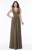 Modest Sleeveless Zipper Chiffon Floor Length Ruching Plus Size Bridesmaid Dresses