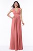 Modest Sleeveless Zipper Chiffon Floor Length Ruching Plus Size Bridesmaid Dresses
