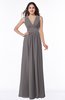 Modest Sleeveless Zipper Chiffon Floor Length Ruching Plus Size Bridesmaid Dresses