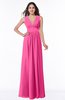 Modest Sleeveless Zipper Chiffon Floor Length Ruching Plus Size Bridesmaid Dresses