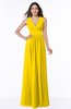 Modest Sleeveless Zipper Chiffon Floor Length Ruching Plus Size Bridesmaid Dresses