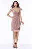 Romantic Sheath Sweetheart Chiffon Knee Length Ruching Plus Size Bridesmaid Dresses