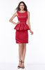 Classic Column Scoop Sleeveless Satin Plus Size Bridesmaid Dresses