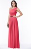 Traditional Asymmetric Neckline Sleeveless Zip up Chiffon Floor Length Plus Size Bridesmaid Dresses
