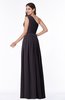 Traditional Asymmetric Neckline Sleeveless Zip up Chiffon Floor Length Plus Size Bridesmaid Dresses