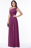 Traditional Asymmetric Neckline Sleeveless Zip up Chiffon Floor Length Plus Size Bridesmaid Dresses
