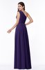 Traditional Asymmetric Neckline Sleeveless Zip up Chiffon Floor Length Plus Size Bridesmaid Dresses