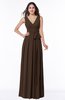 Plain V-neck Zipper Chiffon Ruching Plus Size Bridesmaid Dresses
