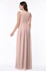 Plain V-neck Zipper Chiffon Ruching Plus Size Bridesmaid Dresses