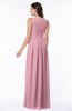 Plain V-neck Zipper Chiffon Ruching Plus Size Bridesmaid Dresses