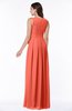 Plain V-neck Zipper Chiffon Ruching Plus Size Bridesmaid Dresses