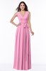 Plain V-neck Zipper Chiffon Ruching Plus Size Bridesmaid Dresses