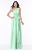 Casual Asymmetric Neckline Zipper Floor Length Ribbon Plus Size Bridesmaid Dresses