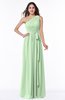 Casual Asymmetric Neckline Zipper Floor Length Ribbon Plus Size Bridesmaid Dresses