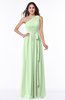 Casual Asymmetric Neckline Zipper Floor Length Ribbon Plus Size Bridesmaid Dresses