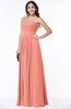 Modest A-line Sleeveless Chiffon Floor Length Ruching Plus Size Bridesmaid Dresses