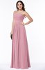 Modest A-line Sleeveless Chiffon Floor Length Ruching Plus Size Bridesmaid Dresses