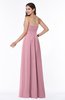 Modest A-line Sleeveless Chiffon Floor Length Ruching Plus Size Bridesmaid Dresses