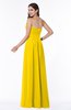 Modest A-line Sleeveless Chiffon Floor Length Ruching Plus Size Bridesmaid Dresses
