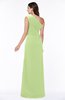 Elegant A-line Sleeveless Half Backless Chiffon Draped Plus Size Bridesmaid Dresses